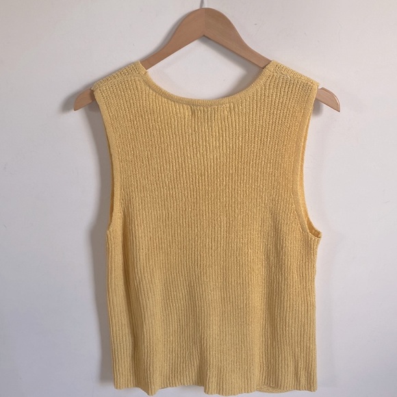 Marled Mustard Sleeveless Knot Front Sweater Top, Size XL, NWT - Picture 6 of 6